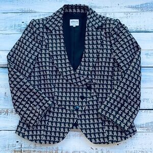 Armani Collezioni Geometric Blazer Jacket Asymmetrical Made in Italy Womens 10 L